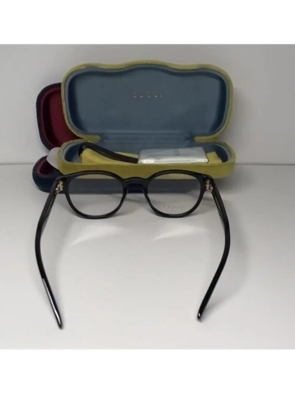New Authentic Gucci GG0827O 001 Black Round Eyeglasses - Picture 12 of 12